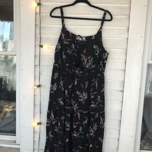 Torrid Black Floral Maxi Dress with Tiered Skirt